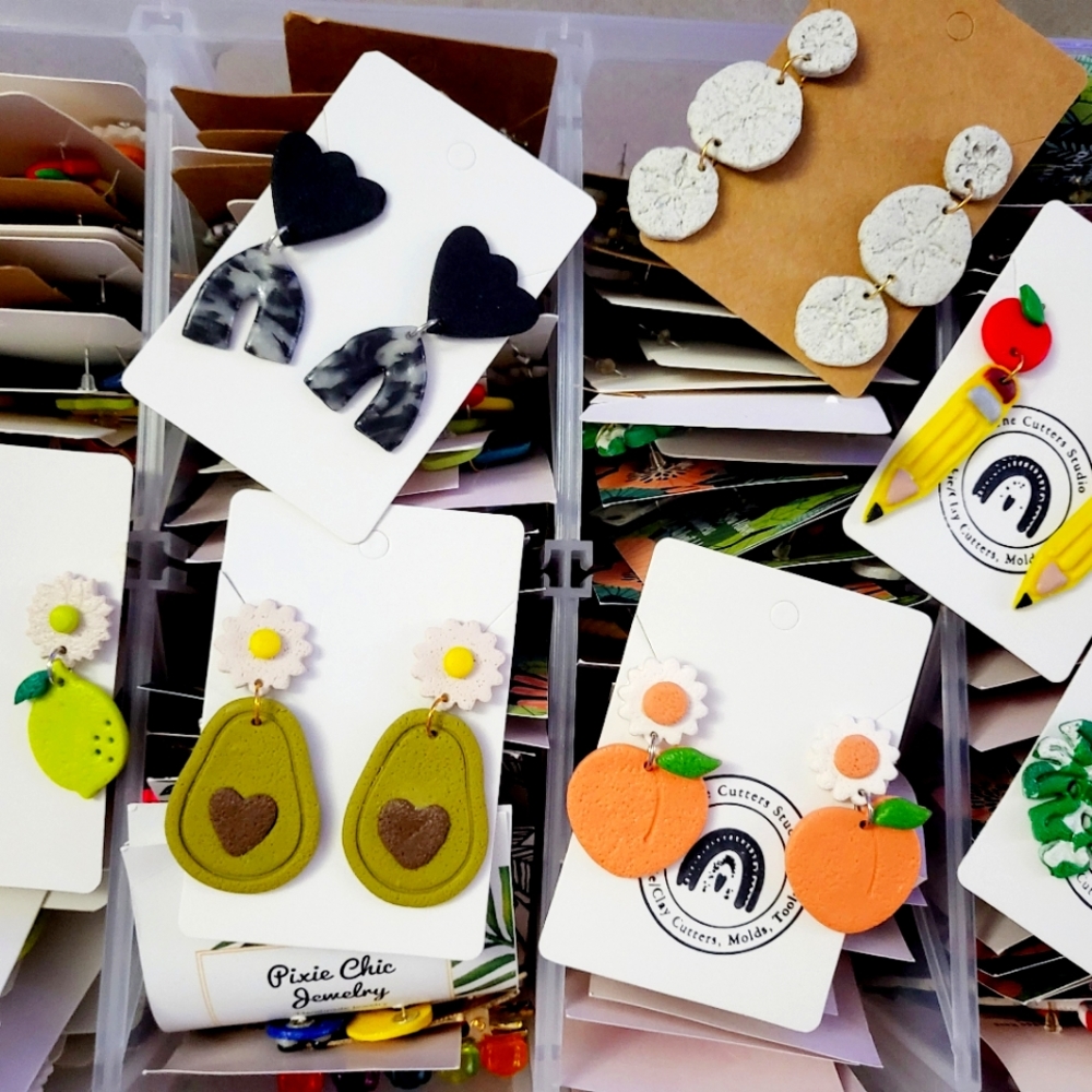 New Bulk 100 + Handmade Clay & Resin Earrings-Great For Resellers or Boutiques